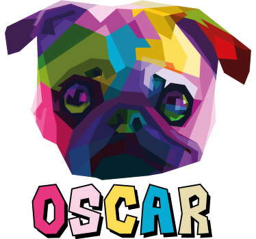 Camisetas con nombre Perro pug de animales geométricos - TenVinilo