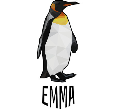 Geometrický pár triček tučňáků se jménem - TenStickers