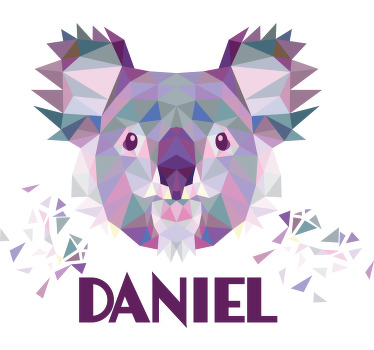 Geometric-animals velká koala trička se jménem - TenStickers