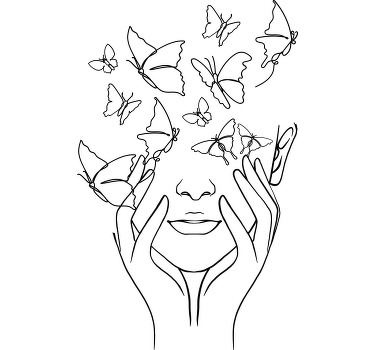 Dibujo lineal cara de mariposa camiseta personalizada - TenVinilo