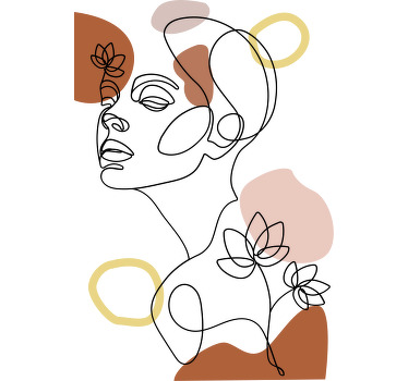 Camiseta personalizada de una línea de arte abstracto de la cara - TenVinilo