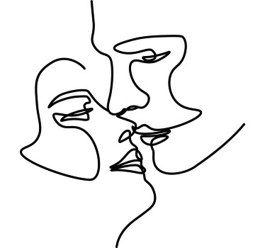 Kissing Faces Line Art custom t-shirt - TenStickers