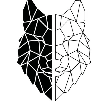 Camiseta personalizada de arte de línea de lobo geométrico - TenVinilo