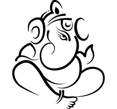 Line art lord ganesha t-shirt personalizada - TenStickers