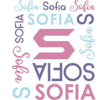 Initial and name pattern kids t-shirt - TenStickers