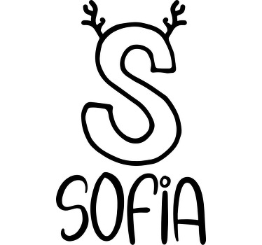 Isim ile kişiselleştirilmiş ren geyiği çocuk tişörtleri - TenStickers