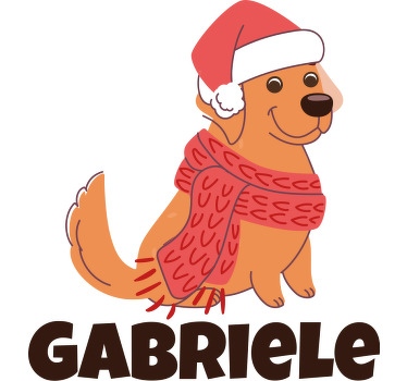 T-shirts com o nome do cão natalício - TenStickers