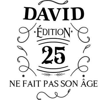 Texte drôle sur les t-shirts d'âge avec nom - TenStickers