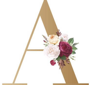 T-shirts fleur de lettre d'or avec nom - TenStickers