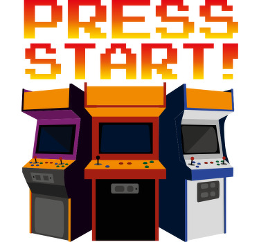 Basın başlangıç atari makineleri özel t-shirt - TenStickers