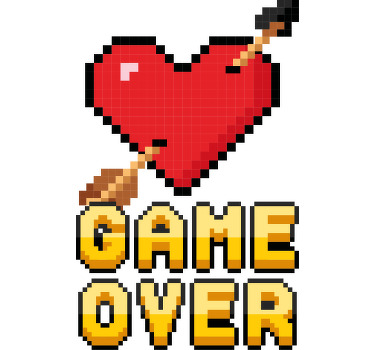 Juego sobre corazón con flecha camiseta personalizada - TenVinilo