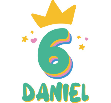 Narozeninový věk s hvězdami a tričkami se jménem - TenStickers