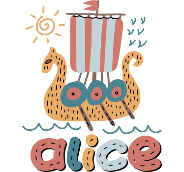 Vikingaskepp personliga t-shirts med namn - Tenstickers