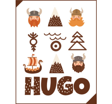 Mönster viking barn t-shirts med namn - Tenstickers