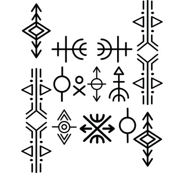 Viking symboler set anpassad t-shirt - Tenstickers