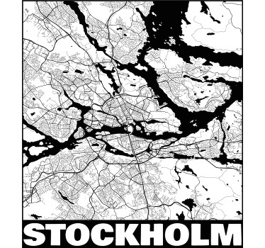 Karta över stockholm anpassad t-shirt - Tenstickers