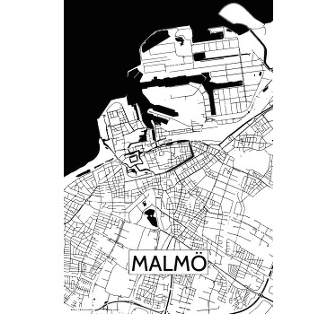 Karta över malmö anpassad t-shirt - Tenstickers