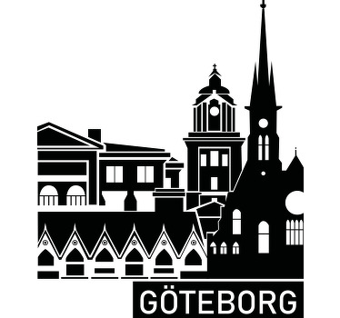 Skyline göteborg anpassad t-shirt - Tenstickers
