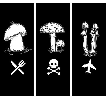 Koszulka śmieszne ikony grzybów - TenStickers