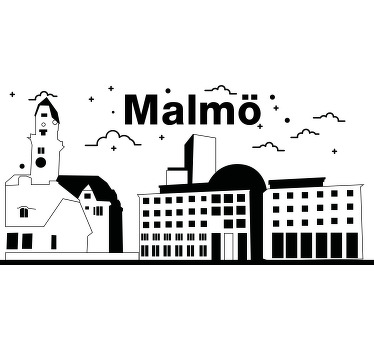 Skyline malmo anpassad t-shirt - Tenstickers