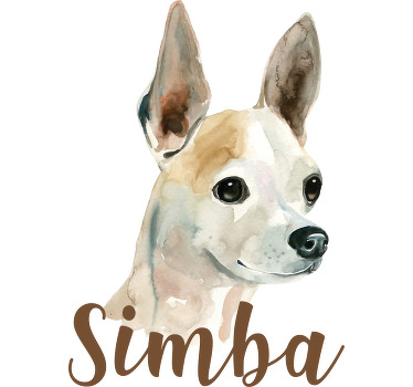 T-shirt portrait de chien avec nom - TenStickers