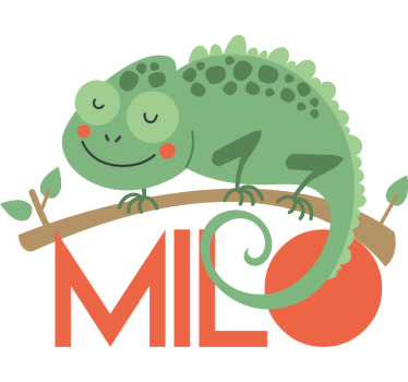 T-shirt enfant caméléon dessin avec nom - TenStickers