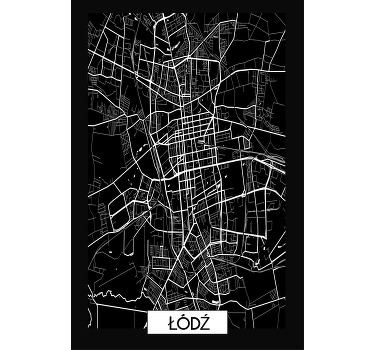 Koszulka Mapa topograficzna Łodzi - TenStickers