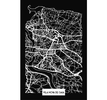 t-shirt mapa topográfico vila nova de gaia - TenStickers