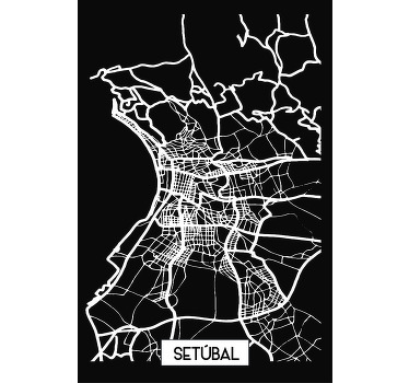 T-shirt personalizada mapa topográfico de setúbal - TenStickers