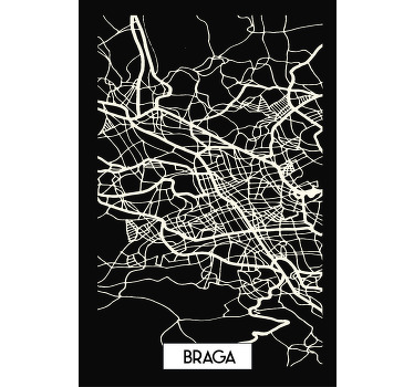 t-shirt personalizada mapa topográfico braga - TenStickers