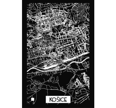 Tričko Košice - mapa mesta - Tenstickers