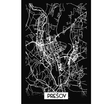 Originálne tričko Prešov s mapou - Tenstickers