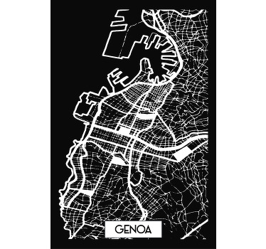 maglietta nera genova mappamondo citta' e paesi - TenStickers