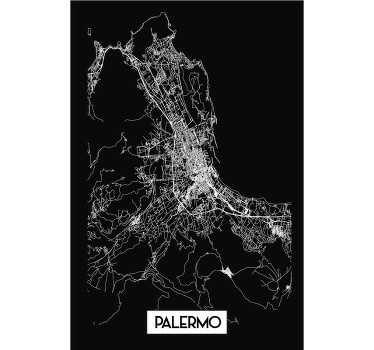 Palermo maglietta donna carta topografica - TenStickers