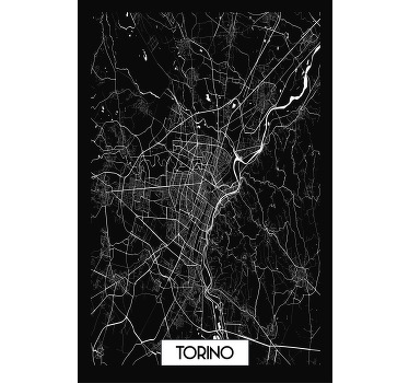 Torino maglietta carta topografica citta' - TenStickers