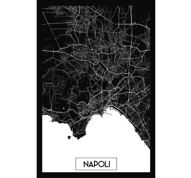 maglietta per uomo Napoli carta topografica - TenStickers