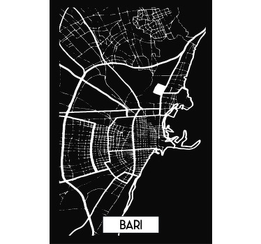 maglietta donna Bari carta topografica - TenStickers