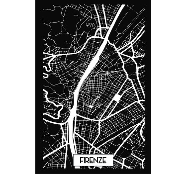 maglietta per uomo Firenze carta topografica - TenStickers