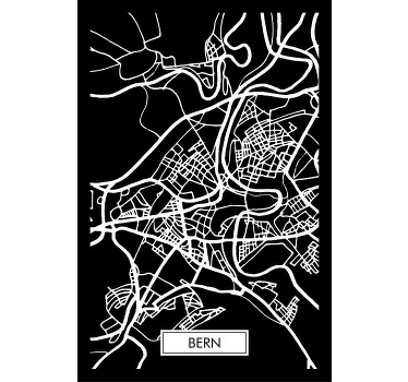 T-shirt Karte von der Hauptstadt Bern - TenStickers