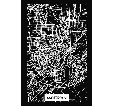 Amsterdam topografische kaart T-shirt - TenStickers
