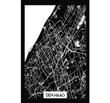 Den Haag kaart topografische T-shirt - TenStickers