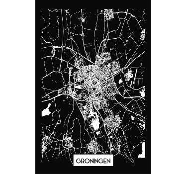 T-shirt Groningen topografische kaart - TenStickers