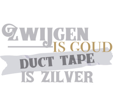 Ducttape is zilver T-shirt - TenStickers