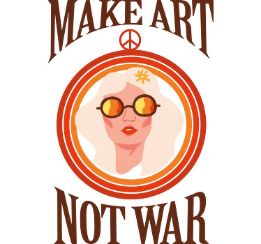 Camiseta con frase Haz arte no la guerra - TenVinilo