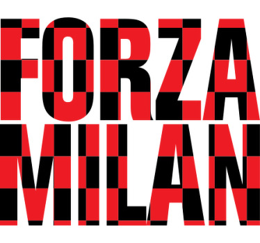 T-shirt bianco frasi Forza Milan - TenStickers
