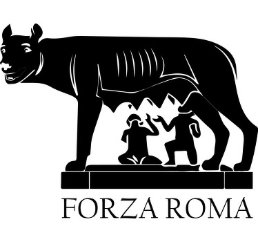 maglietta bianca forza Roma - TenStickers