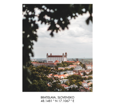 Tričko Bratislva a súradnice - Tenstickers
