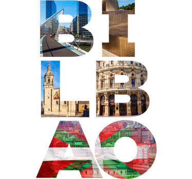 Camiseta con diseño de letras Bilbao - TenVinilo