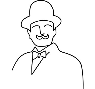Hercule Poirot Line Art custom t-shirt - TenStickers