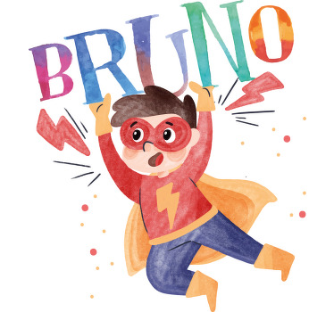 Watercolor super kid t-shirts with name - TenStickers